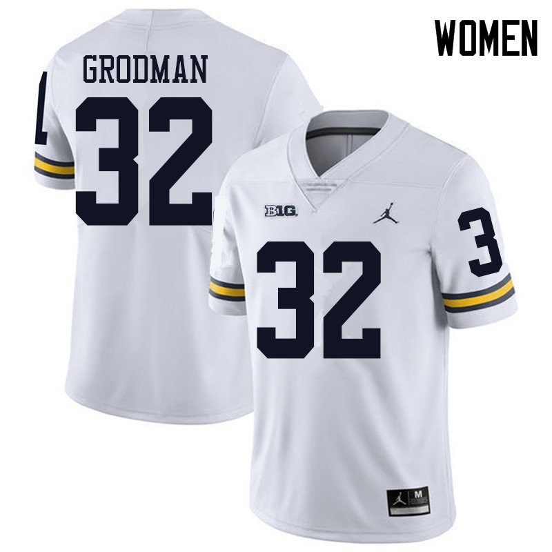 Jordan Brand Women #32 Louis Grodman Michigan Wolverines College Football Jerseys Sale-White